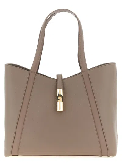 Furla Goccia L Shopping Bag In Gray