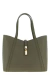 Furla Large Goccia L Leather Tote Bag In Green