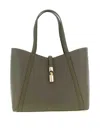 Furla Large Goccia L Leather Tote Bag In Green