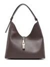 Furla Shopping Bag Goccia M Choco In Pelle In Gray