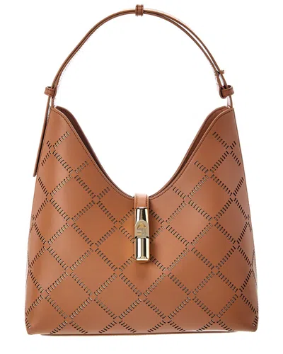 Furla Goccia Medium Leather Hobo Bag In Brown