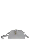 Furla Goccia Mini Bag In Leather Color Light Blue In Grey