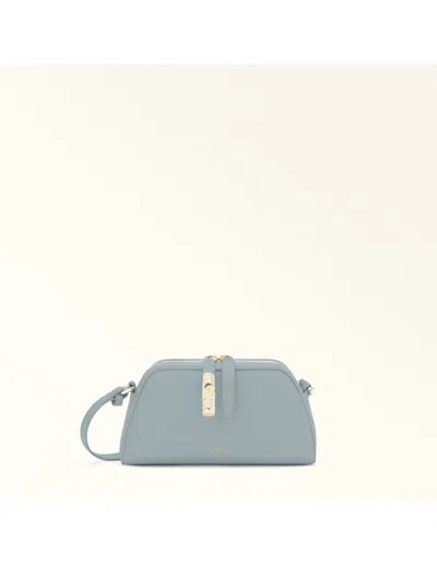 Furla Goccia Mini Bag In Leather Color Light Blue In Sky Blue