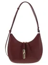 Furla Textured Leather Shoulder Bag With Gold Hardware In Red