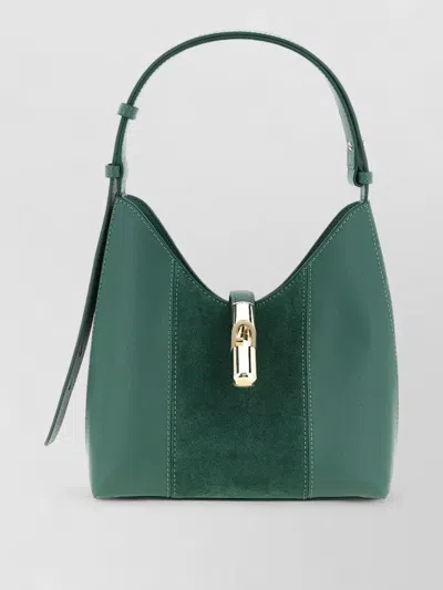 Furla Goccia S Hobo Tote Bag Adjustable Strap In Green