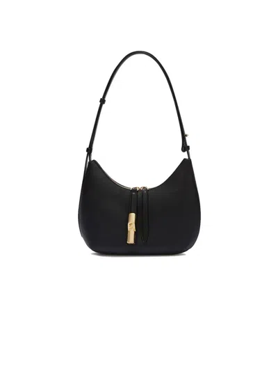 Furla Small Goccia Grainy-leather Shoulder Bag In Black