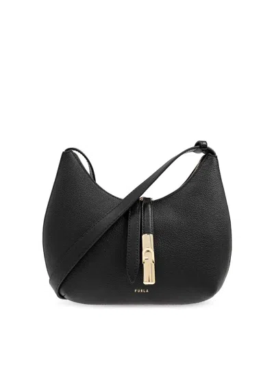 Furla Goccia S Zipped Shoulder Bag In Black