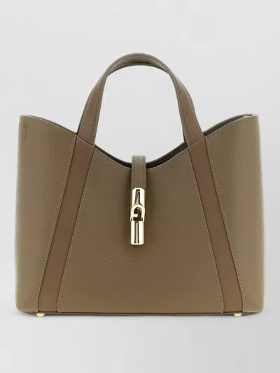 Furla Goccia S Shoulder Shopping Bag Top Handle In Brown