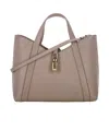 Furla Structured Shoulder Bag With Crossbody Strap And Top Handle In Brown