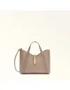 Furla Goccia S Tote Bag In Stucco Color Leather In Neutral