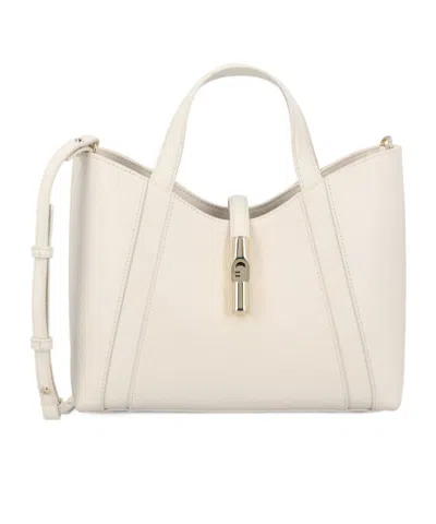Furla Goccia S Tote Bag In White
