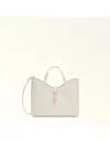 Furla Hand Bag Drop S Tote In Leather Cream Color In White