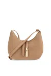Furla Goccia S Zipped Shoulder Bag In Deserto
