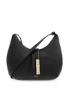 Furla Curved Black Calf Leather Shoulder Bag In Black