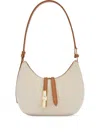 Furla Canvas And Leather Drop S Crossbody Bag Natural Color In Neutrals