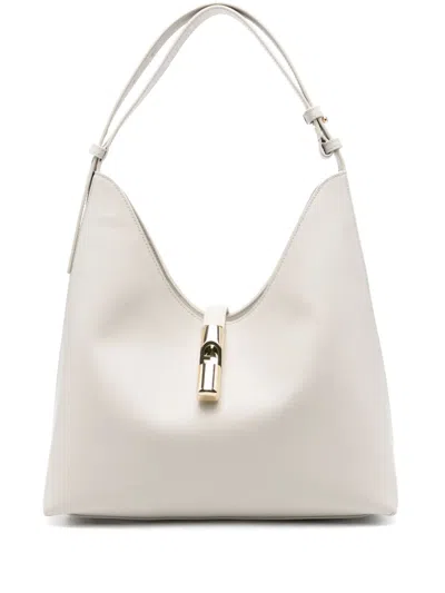 Furla Goccia Schultertasche In White