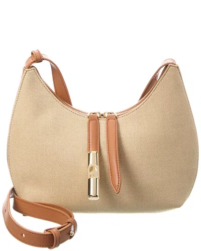 Furla Goccia Small Canvas & Leather Shoulder Bag