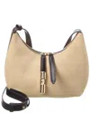 Furla Goccia Small Canvas & Leather Shoulder Bag