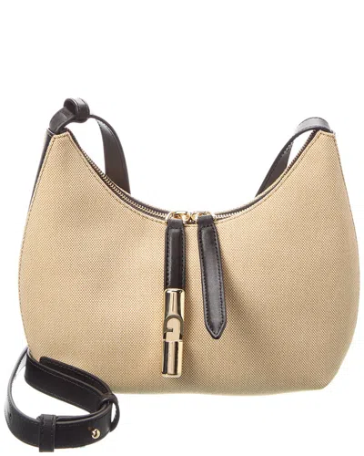 Furla Goccia Small Canvas & Leather Shoulder Bag