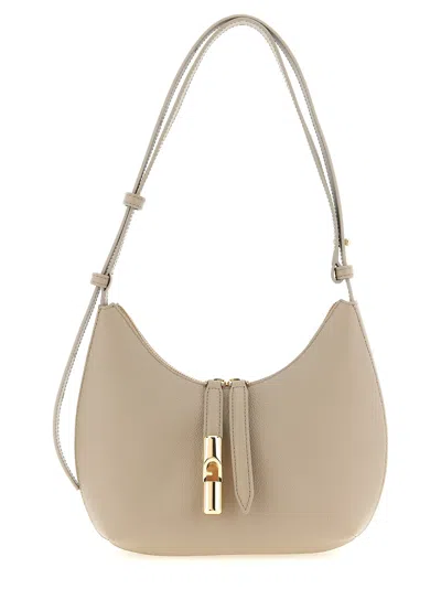 Furla Goccia Small Shoulder Bag In Sand