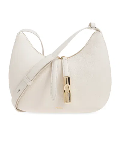 Furla Goccia Small Zipper Shoulder Bag In White