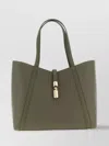 Furla Large Goccia L Leather Tote Bag In Green