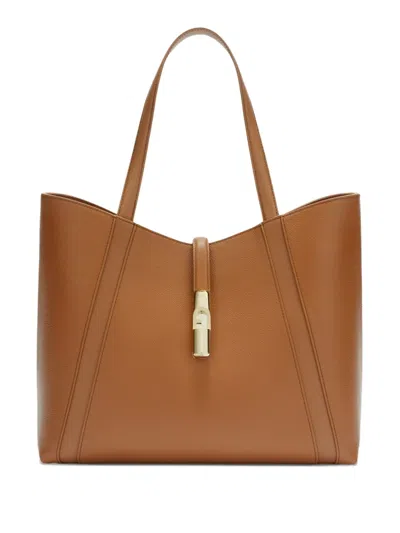 Furla Goccia Tote Bag In Brown