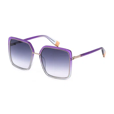 Furla Gold Metal Sunglasses In Purple