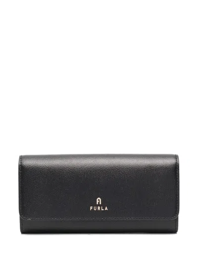 Furla Grained-leather Continental Wallet In 黑色