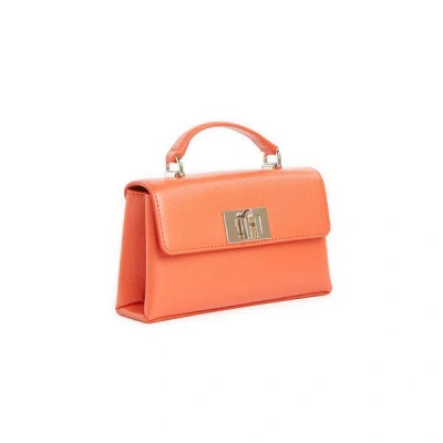 Furla Grained Leather Handbag In Red