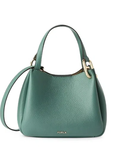 Furla Grained Leather Tote Bag In Orange