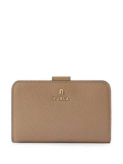 Furla Grained Leather Wallet In Pink