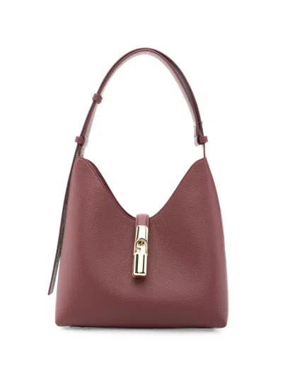 Furla Grained-leather Turn-lock Tote Bag In Brown