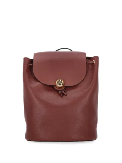 Furla Grainy-leather Backpack In Pink