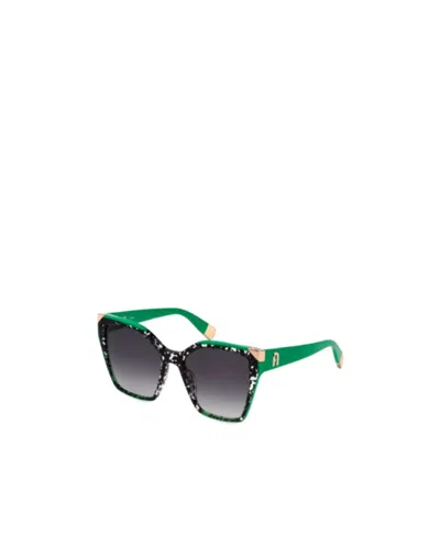 Furla Graphic-print Square-frame Sunglasses In Green