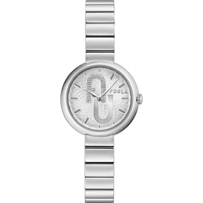 Furla Gray Stainless Steel Dress Watch In Metallic