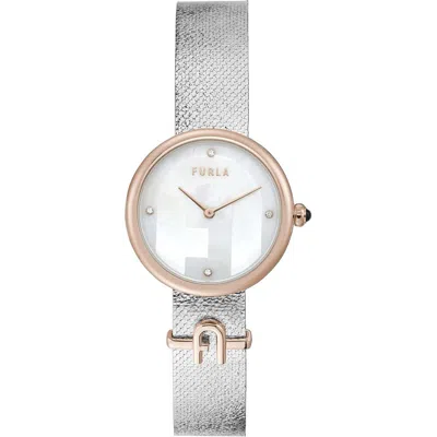 Furla Gray Stainless Steel Dress Watch In Metallic