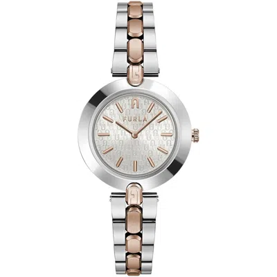 Furla Gray Stainless Steel Watch In Silver