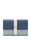 Furla Grazia Compact M Leather Two-tone Wallet In Blue
