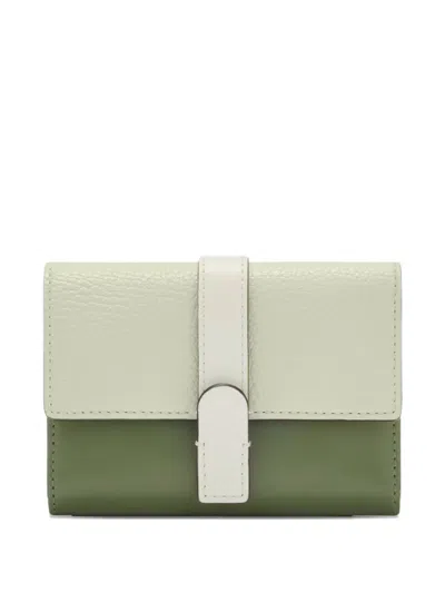 Furla Two-tone Leather Wallet In Green
