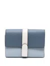 Furla Grazia Compact M Leather Two-tone Wallet In Blue