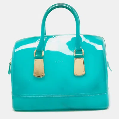Pre-owned Furla Green Rubber Candy Satchel