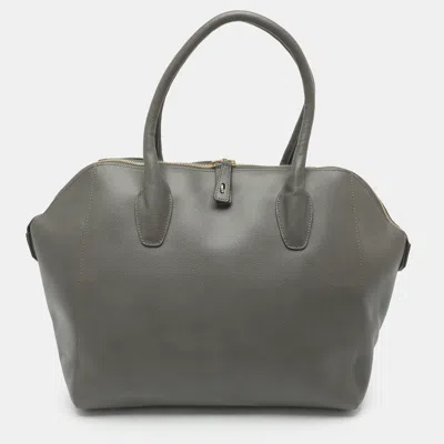 Pre-owned Furla Grey Leather Satchel In Gray
