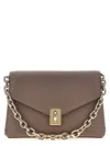Furla Adjustable Chain Strap Shoulder Bag With Gold-tone Hardware In Grey