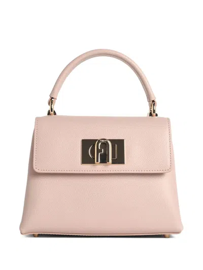 Furla Hammered Leather Shoulder Bag In Pink