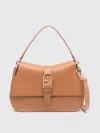 Furla Flow Top Handle Brandy Brown Claris Lux Calf Leather Woman In Brown