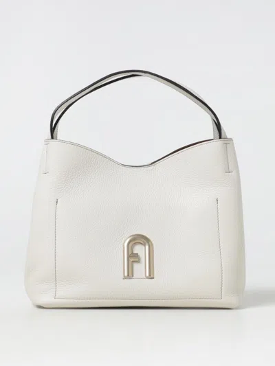 Furla Primula S Hobo Woman Handbag Off White Size - Leather In Ivory