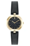 Furla Heritage Leather Strap Watch, 34mm In Gold