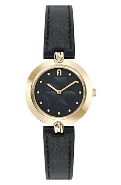Furla Heritage Leather Strap Watch, 34mm In Gold