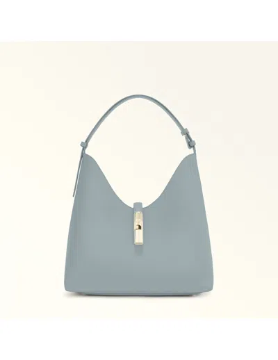 Furla Hobo Bag Goccia M In Leather Color Cloud In Nuvola